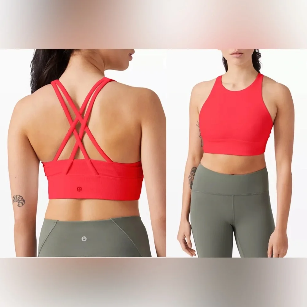 SOLD NWT Energy Longline High Neck Zip Bra Medium Support - Picture 1 of 3